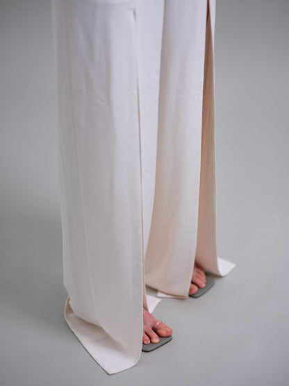 PAPER BAG PANTS WITH SLIT