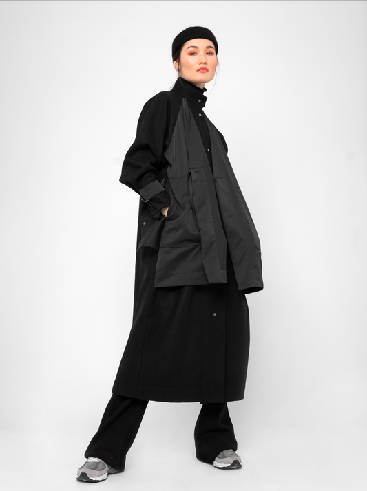 LONG DOUBLE LAYERED COAT